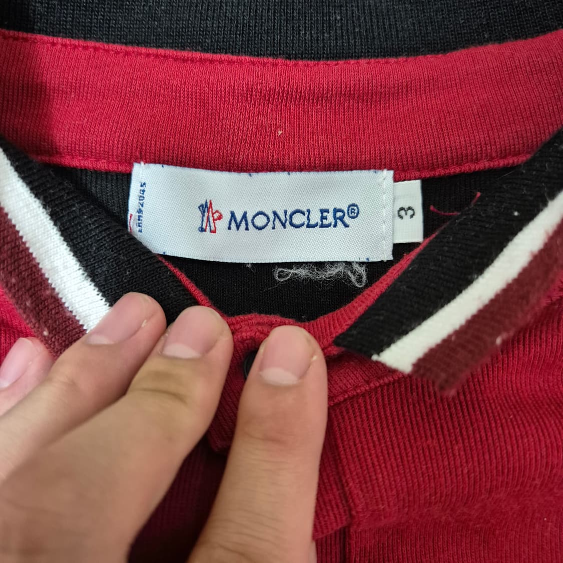 몽클레어 삼단 배색 요꼬 긴팔 카라티 상품이미지5