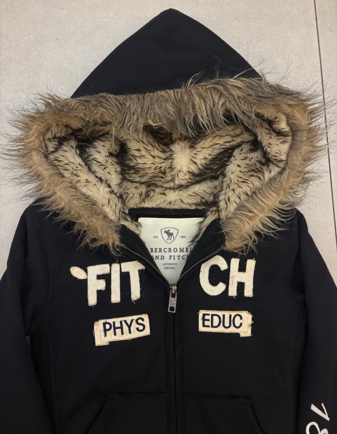 아베크롬비 울프죠 블랙 퍼후드집업 상품이미지2