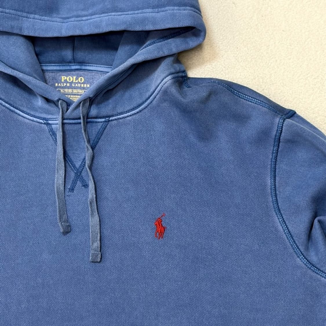 POLO RALPH LAUREN 프렌치 블루 피그먼트 다잉 후드티 XL 상품이미지3