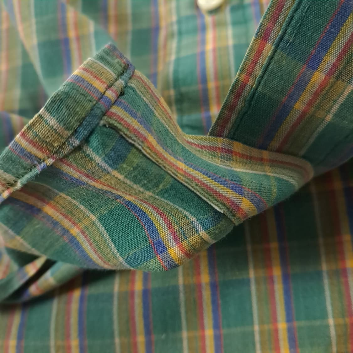 CK286 L 폴로 90s 박스핏 그린옐로우 마드라스 체크 셔츠 남방 상품이미지5