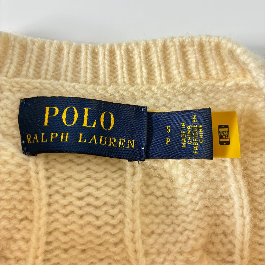 Polo  폴로 랄프로렌 신형 qr 자수 울캐시미어 꽈배기 니트 가디건  상품이미지5