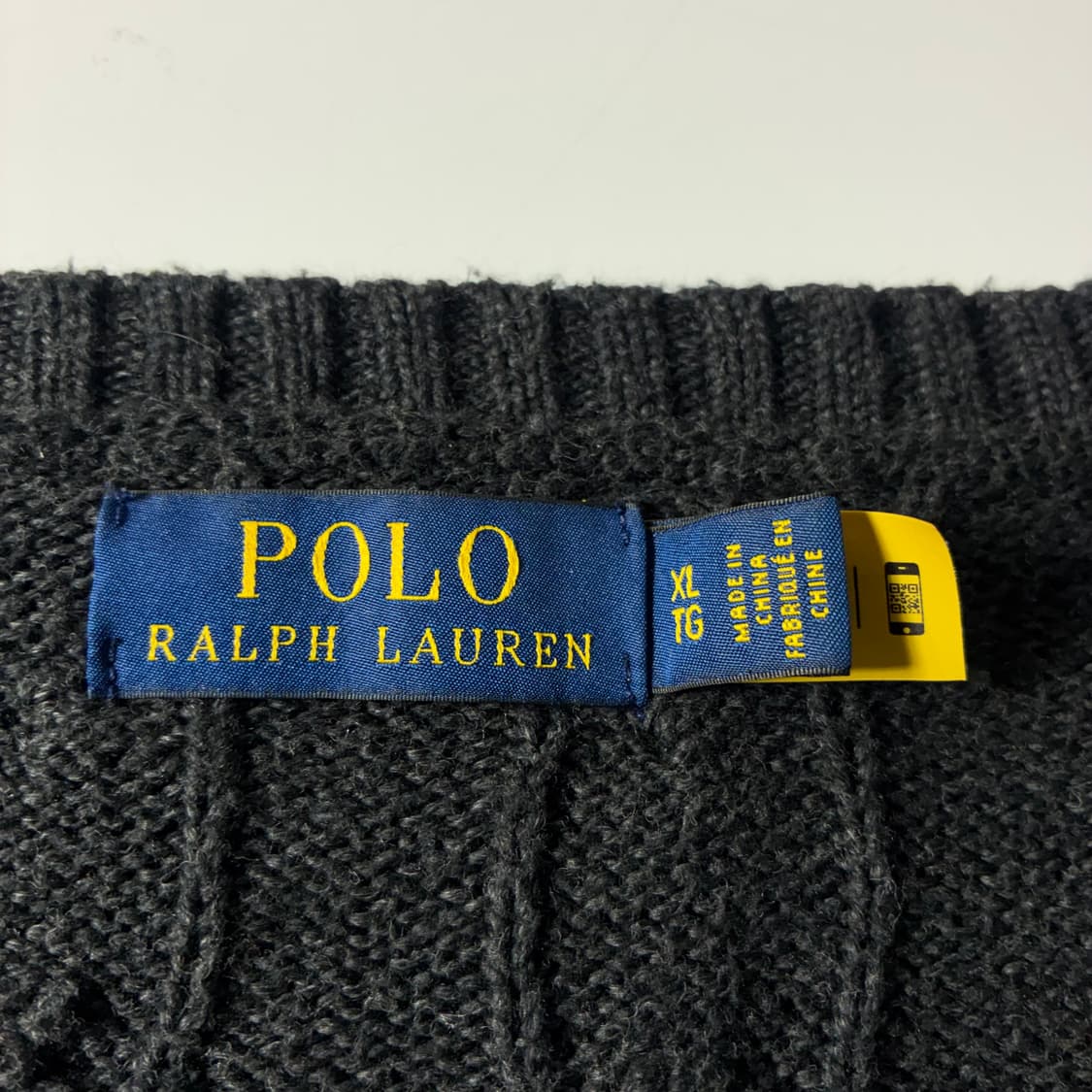 Polo  폴로 랄프로렌 신형 자수 코튼 차콜 꽈배기 니트  상품이미지4