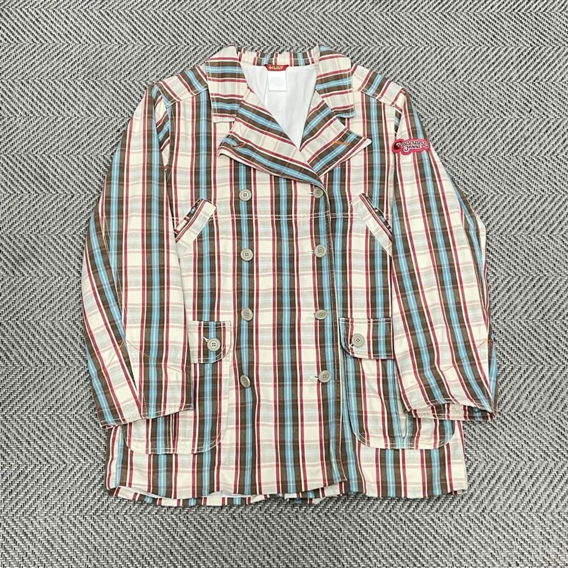 오일릴리 스트라이프 더블 버튼 자켓 v0110 상품이미지1