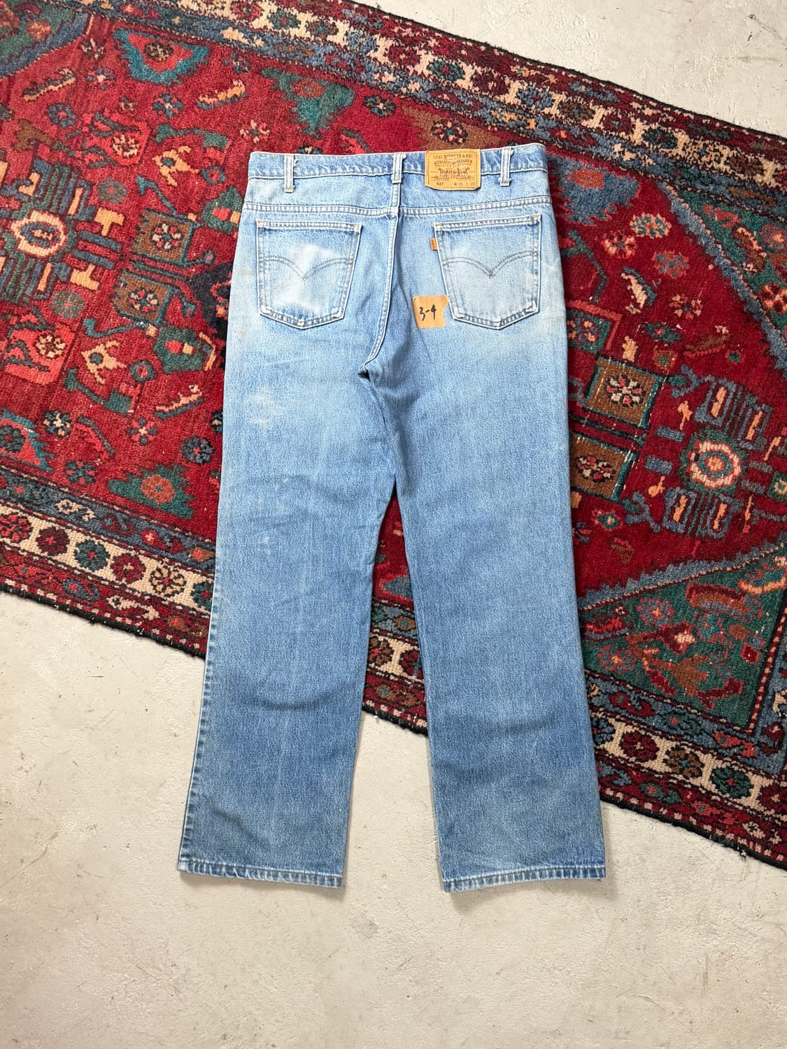 90's USA Made 빈티지 리바이스 517 오렌지탭 부츠컷 데님 상품이미지4
