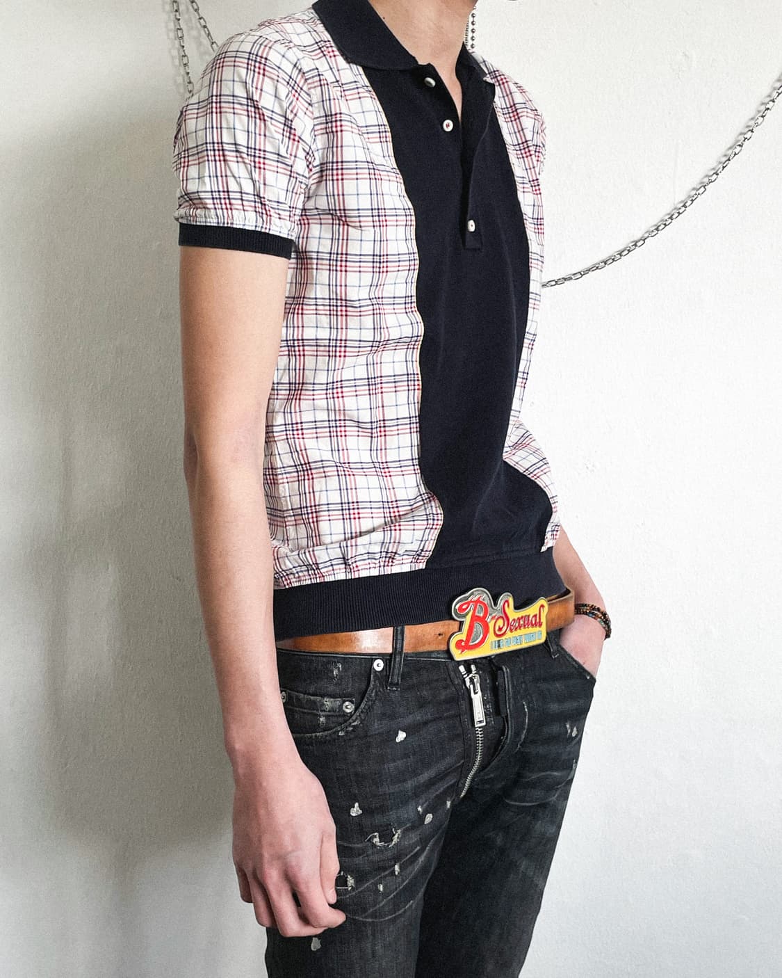 디스퀘어드2 니트&코튼 섹슈얼 PK티셔츠 상품이미지3