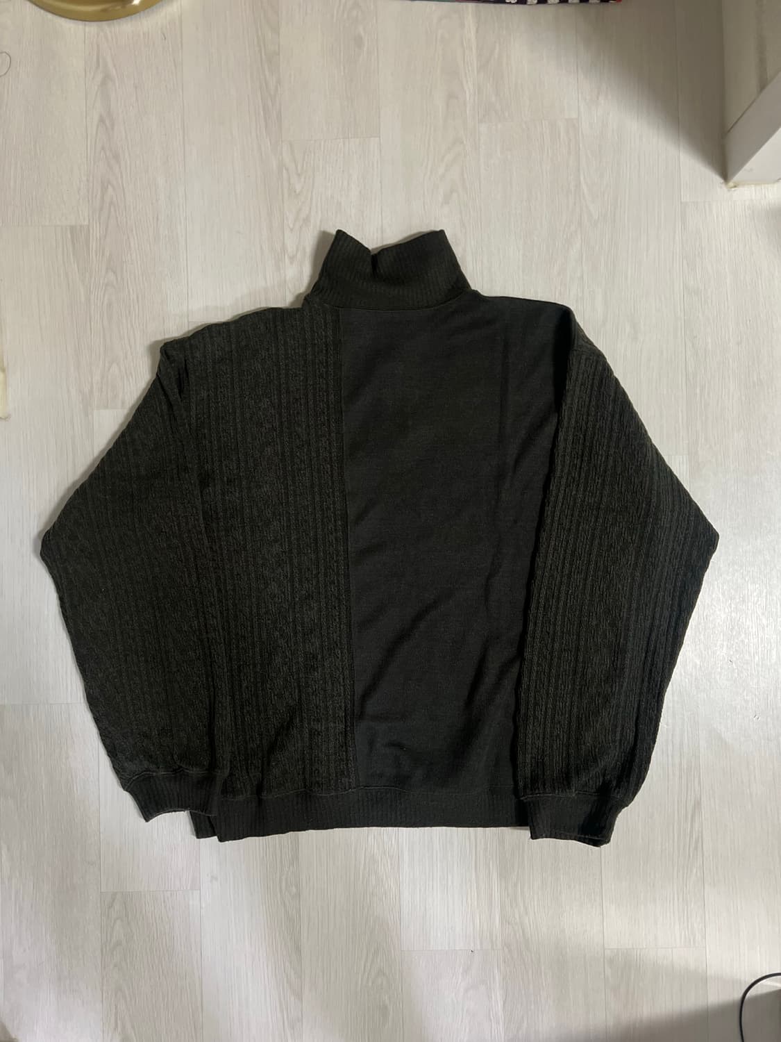 아워셀브스 파인 울 니트 하프집업 올리브 3사이즈 상품이미지2