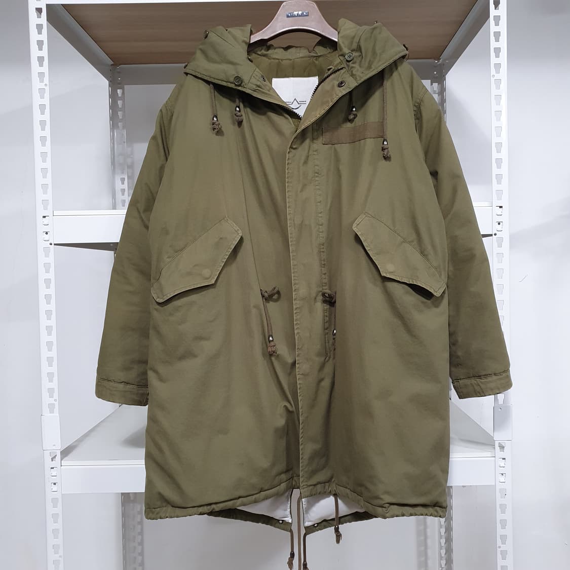 Avenue seoul 라쿤 퍼 카키 구스다운 패딩 야상 상품이미지2