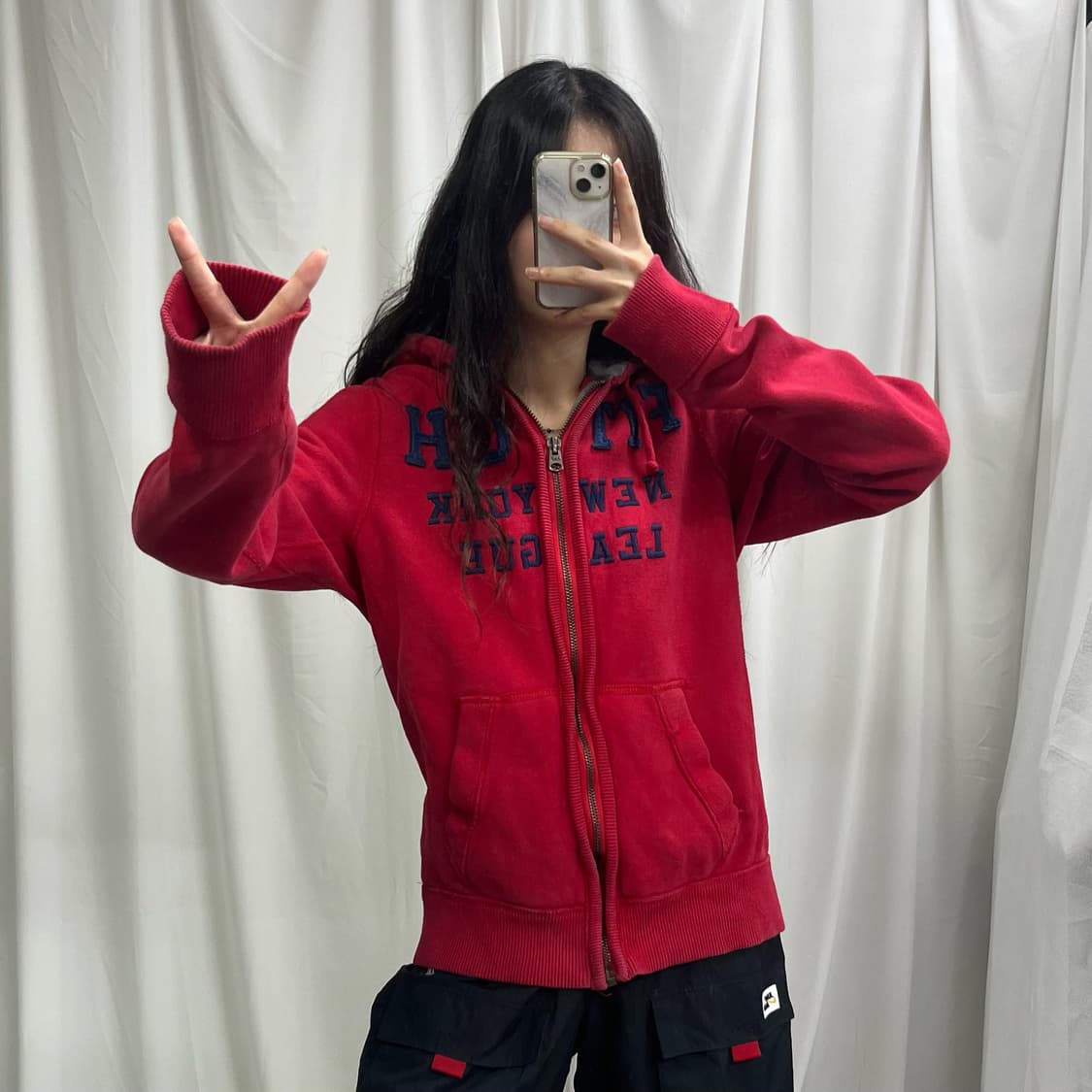 Abercrombie red hood zip-up 상품이미지1