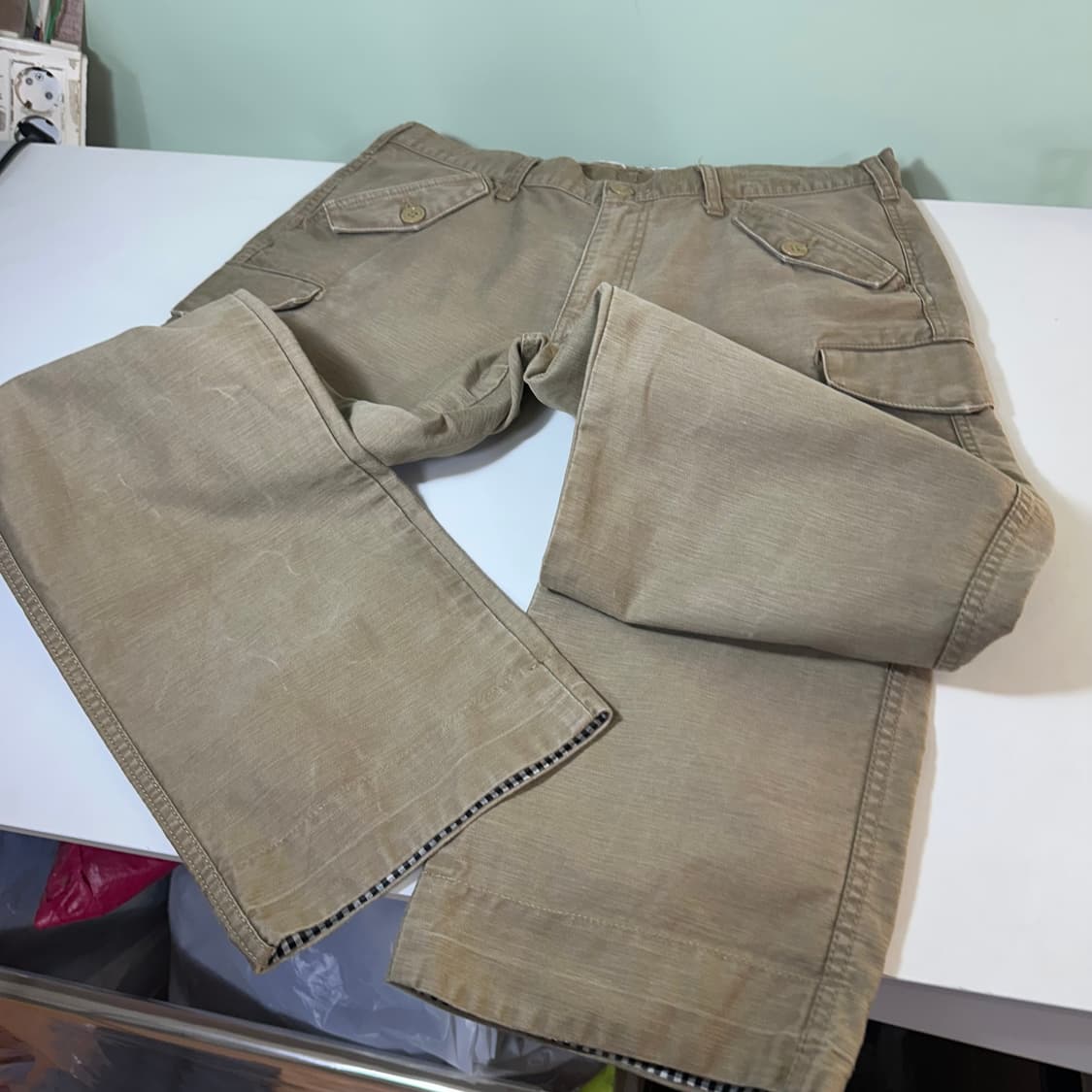 L-XL PROJECT SRES 일자핏 빈티지카키 코튼 퍼티그팬츠 상품이미지7