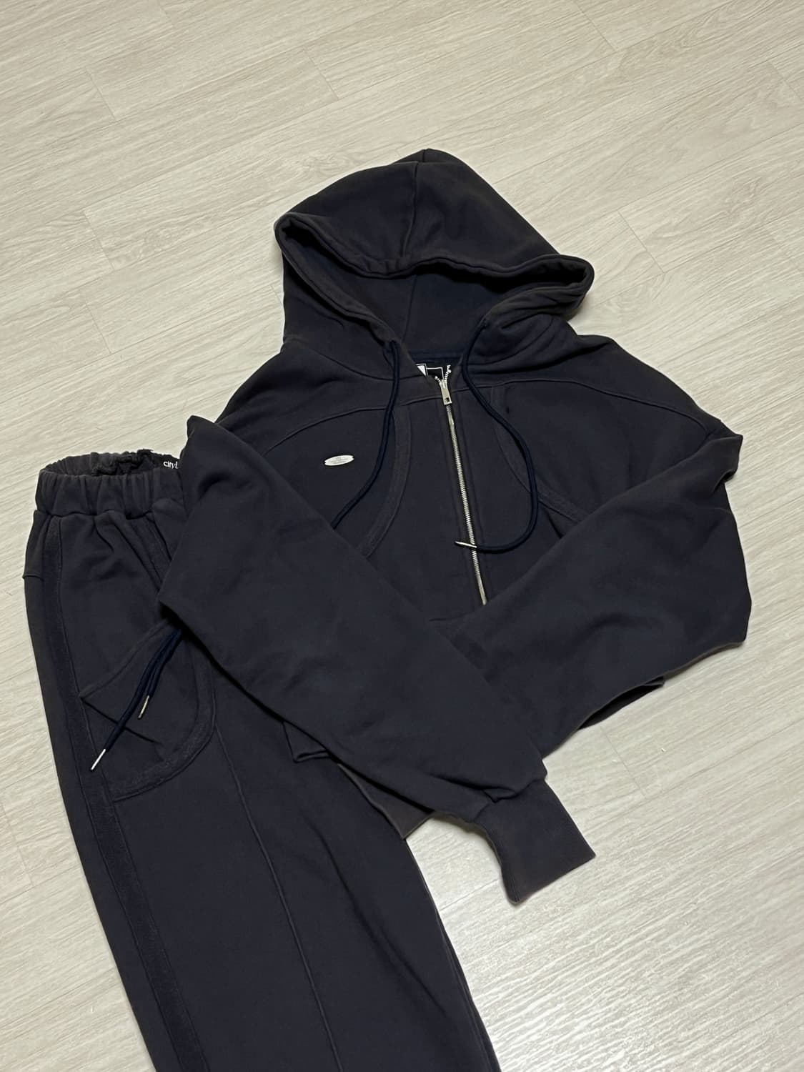 시티브리즈 - 더블포켓후드집업,포켓조거 셋업 (네이비) 상품이미지8