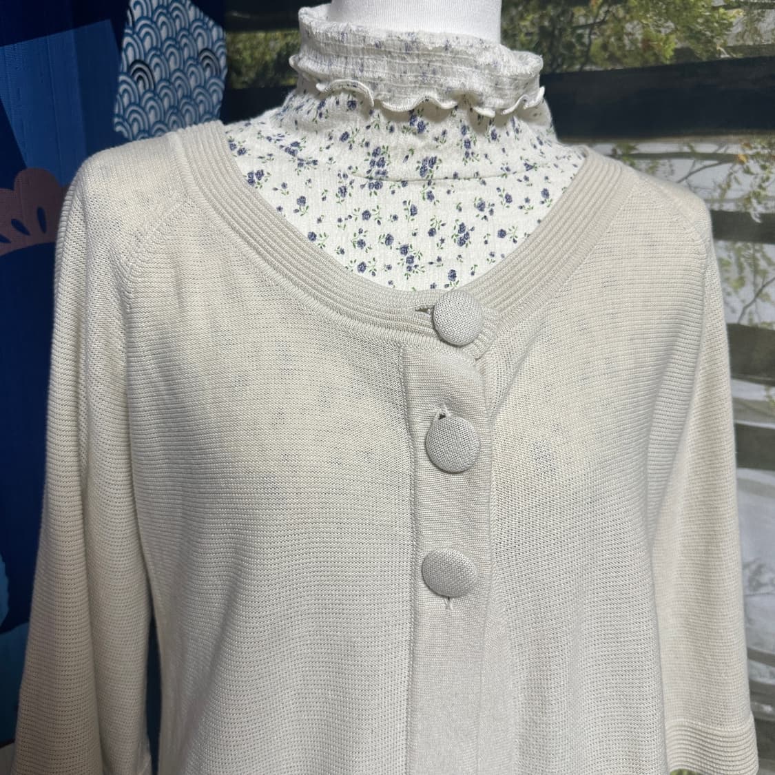 빈티지 모리걸 바선생핏 레이어드 가디건 상품이미지5