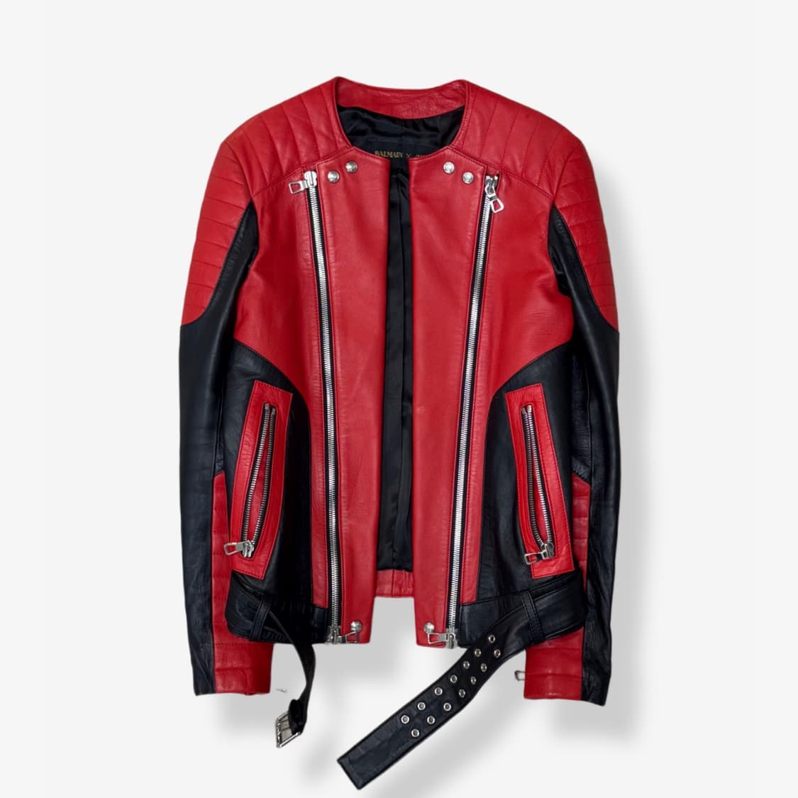 [44] AW15 Balmain x H&M Red Biker Jacket 상품이미지2