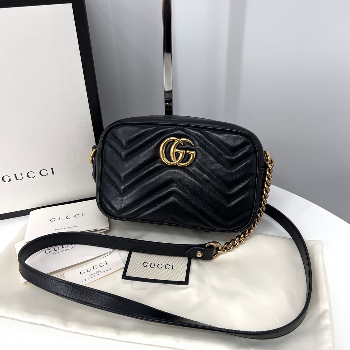 구찌 GG 마몽 미니 크로스백 블랙 (448065) 상품이미지2