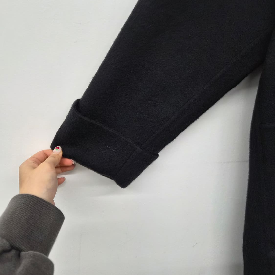 캐시미어 100% 블랙 기본 코트 남여공용 M 상품이미지2