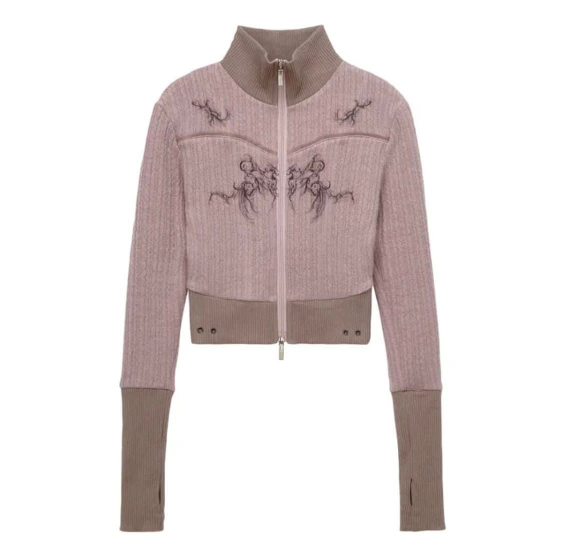 허그유어스킨 hugyourskin 프릴니트집업 후드집업 코이세이오 상품이미지1