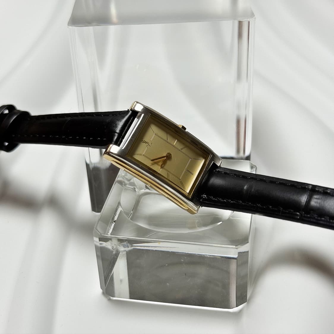 80's90's 빈티지 YSL 입생로랑 골드 렉탱글 드레스 워치 상품이미지7