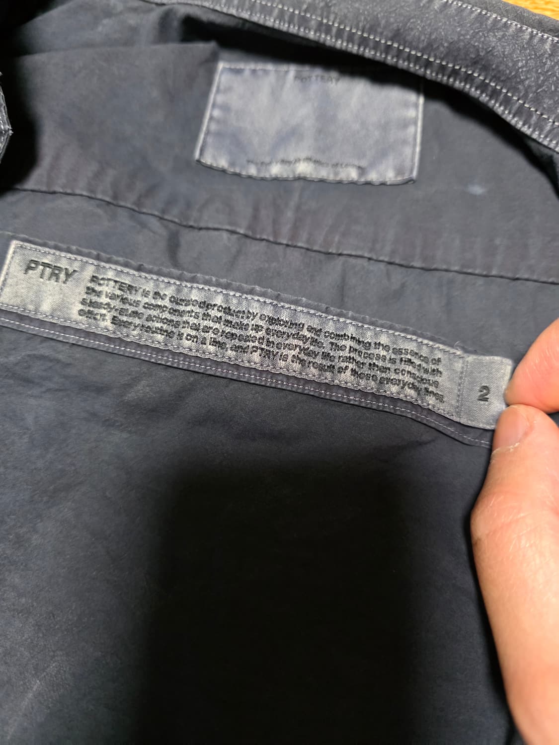 포터리 가먼트다이드 셔츠 다크 블루 2사이즈 상품이미지5