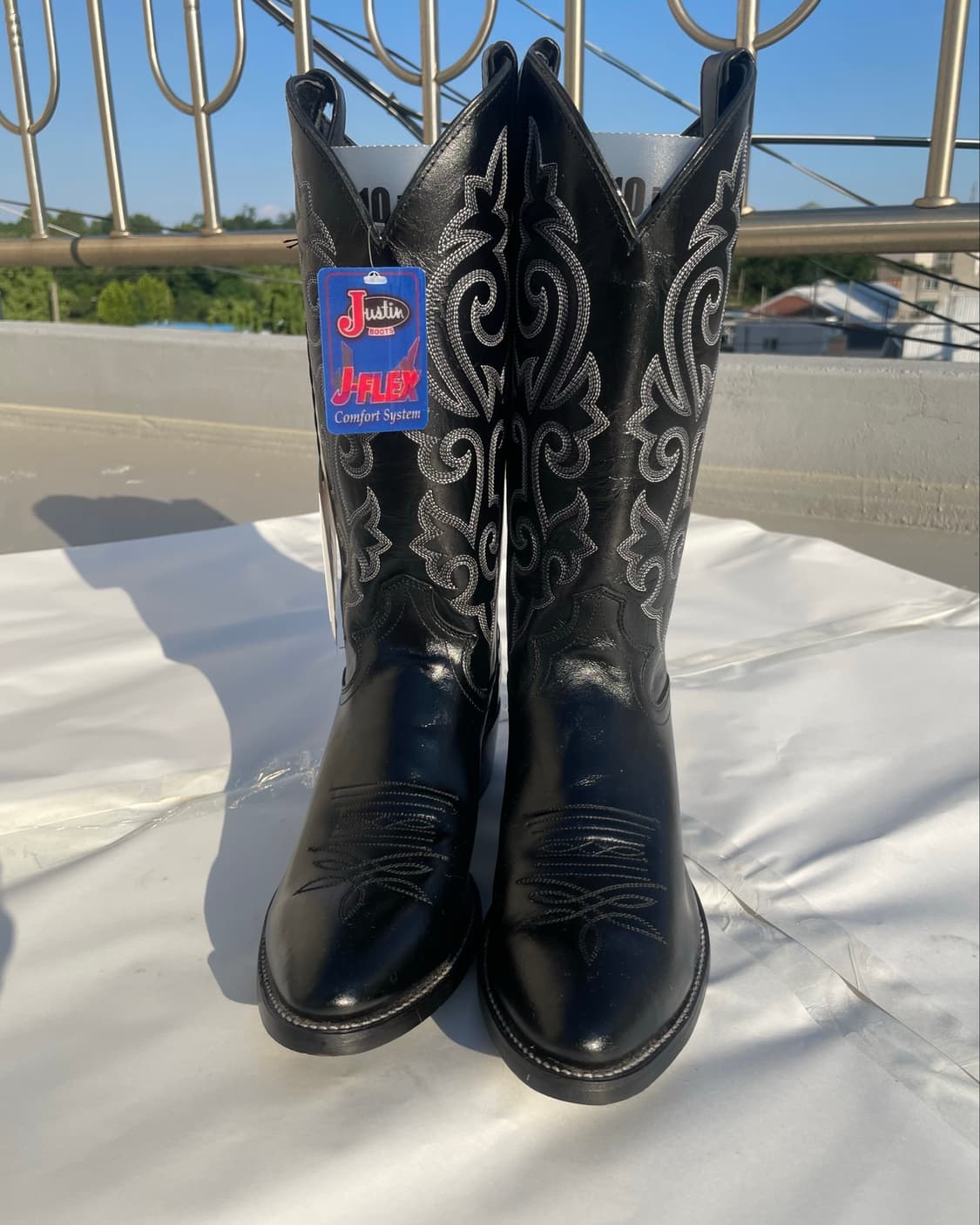 저스틴부츠 Jflex Black Cowboy Boots 10.5B 상품이미지1