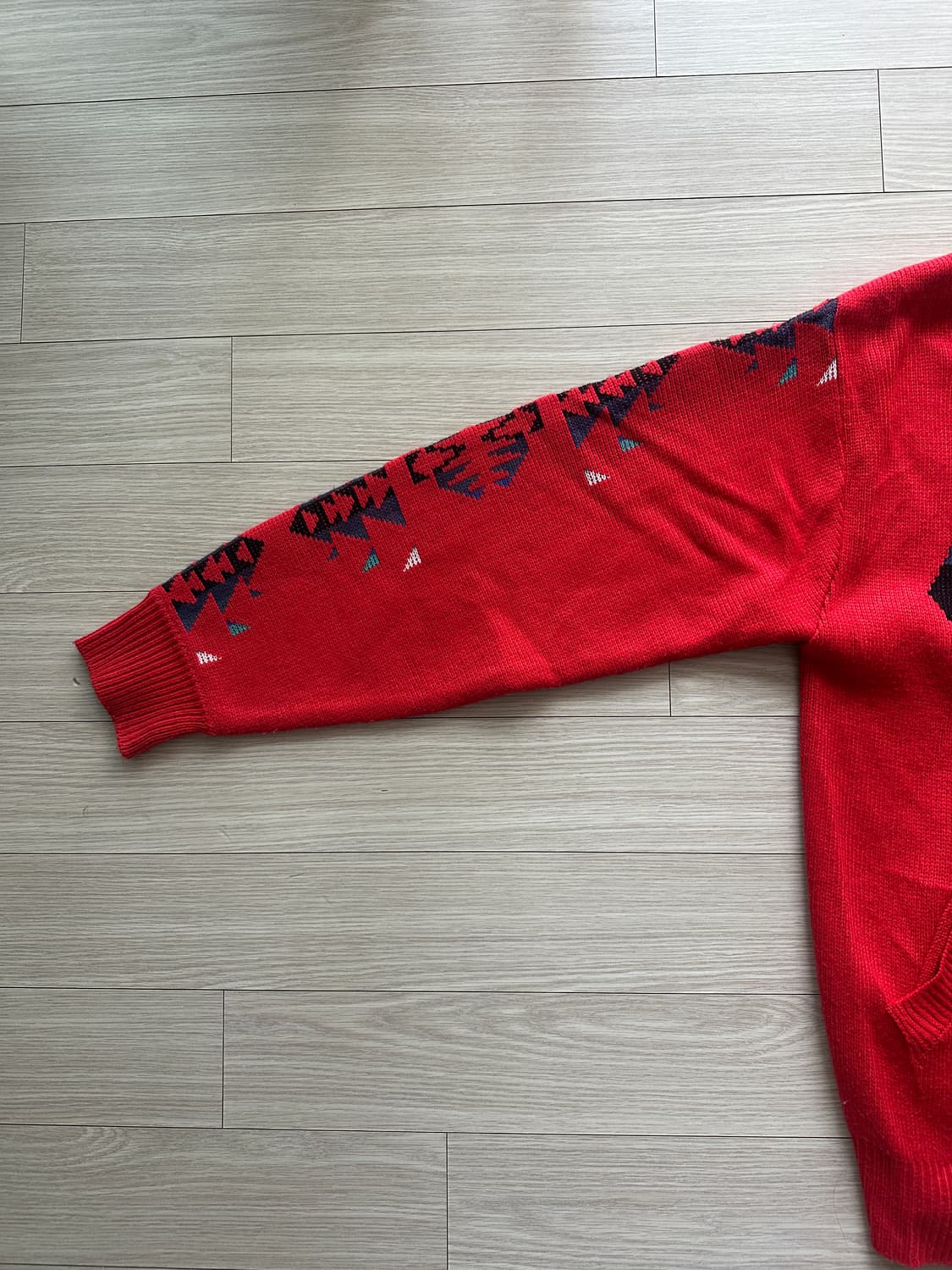 Power to the people 나바호 패턴 니트 집업 상품이미지3