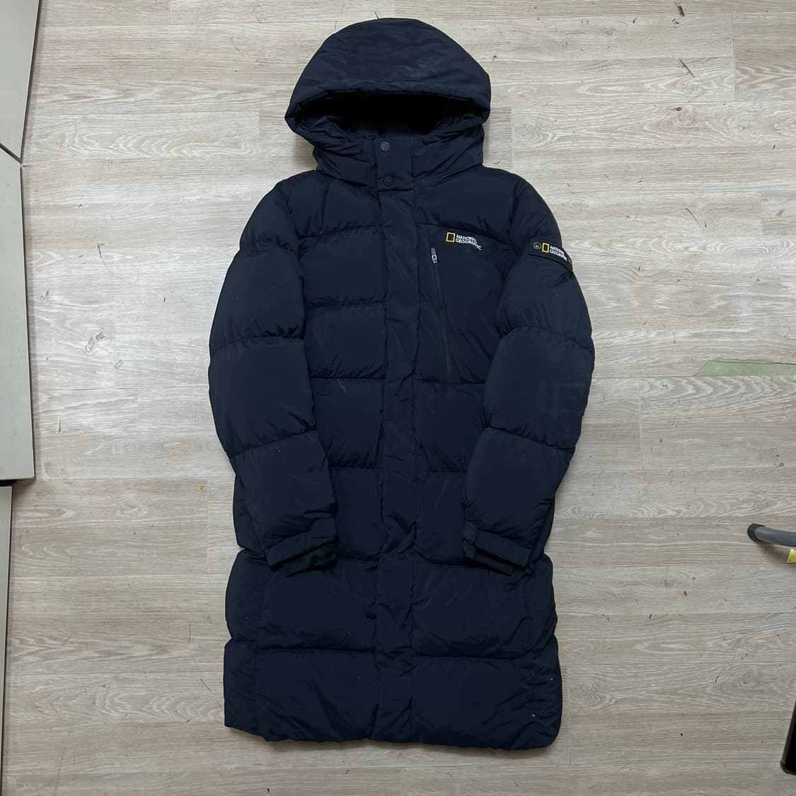 내셔널지오그래픽 키즈 구스다운 후드 롱패딩 점퍼 [블랙] 160 상품이미지1