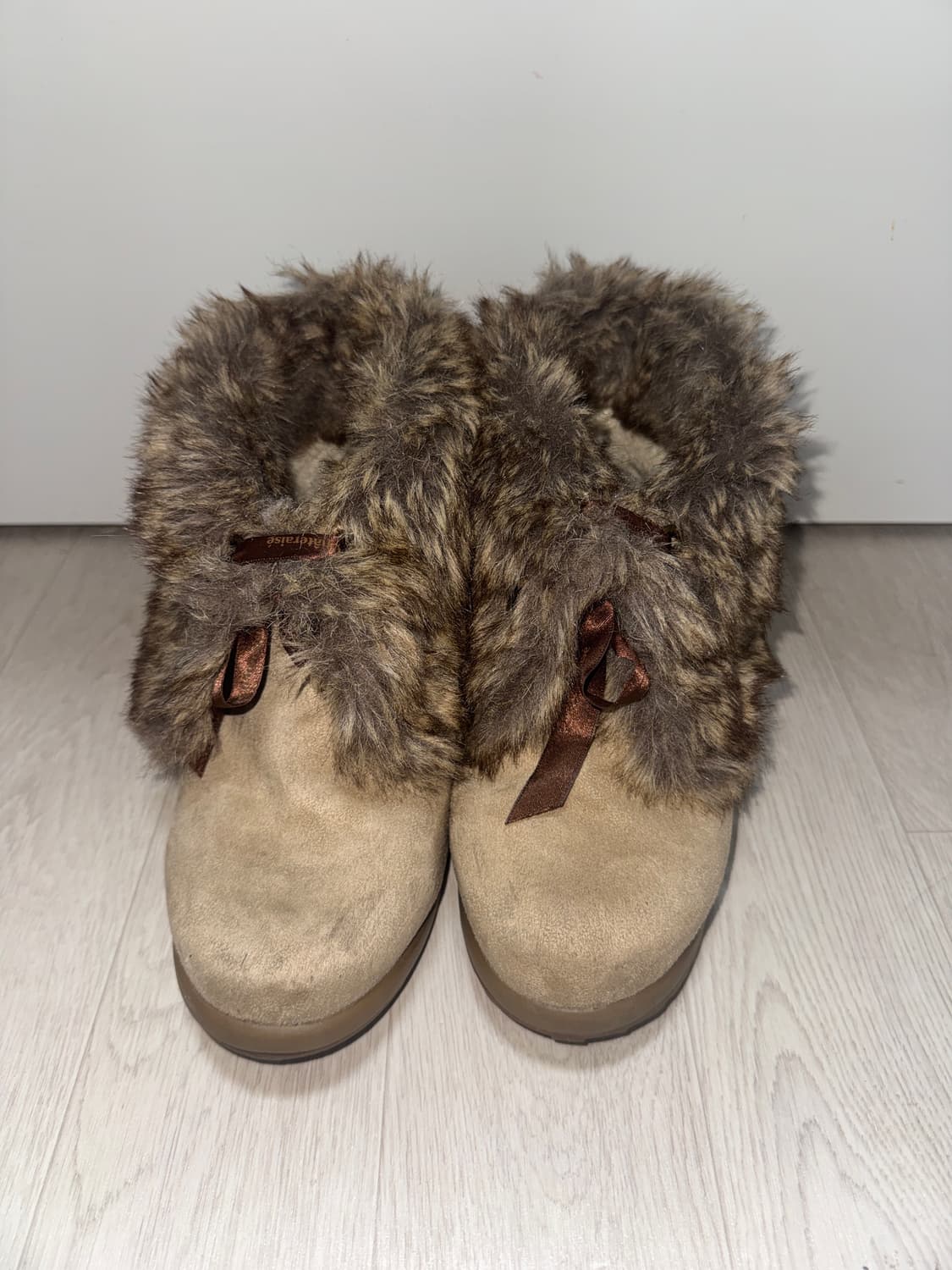 반스 히메갸루 라떼갸루 통굽 리본 털부츠 퍼부츠 상품이미지1