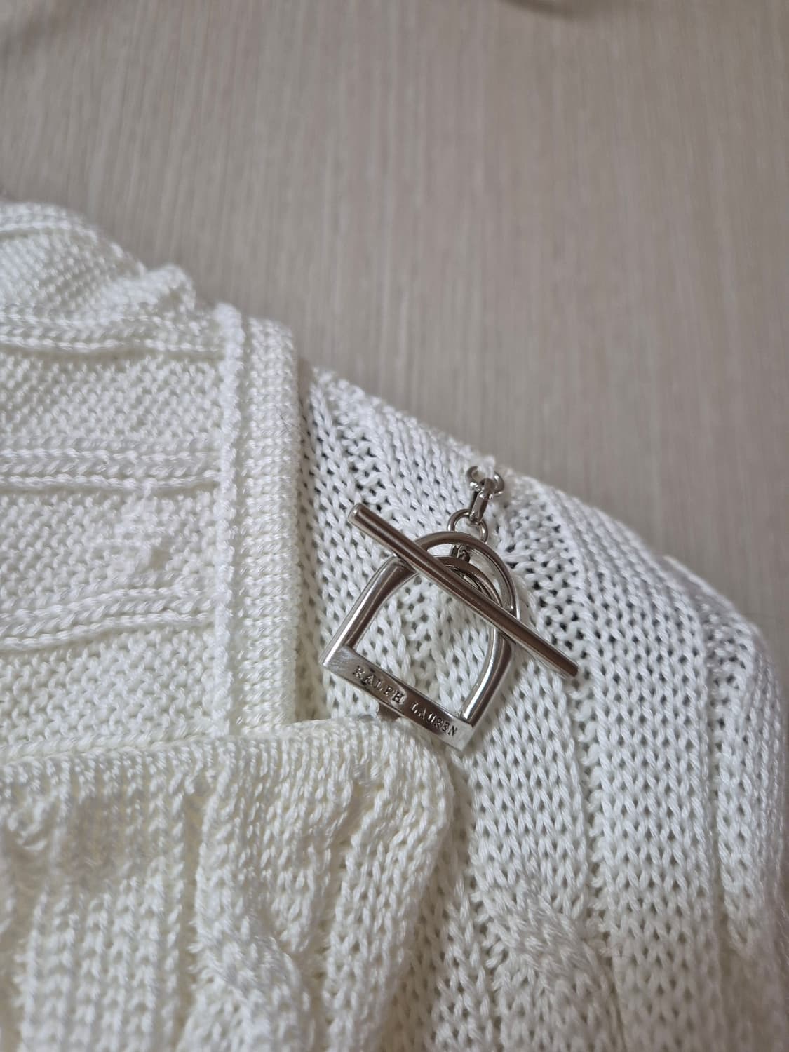 (미사용) 폴로 랄프로렌 케이블 니트 숄카라 가디건  S 상품이미지5