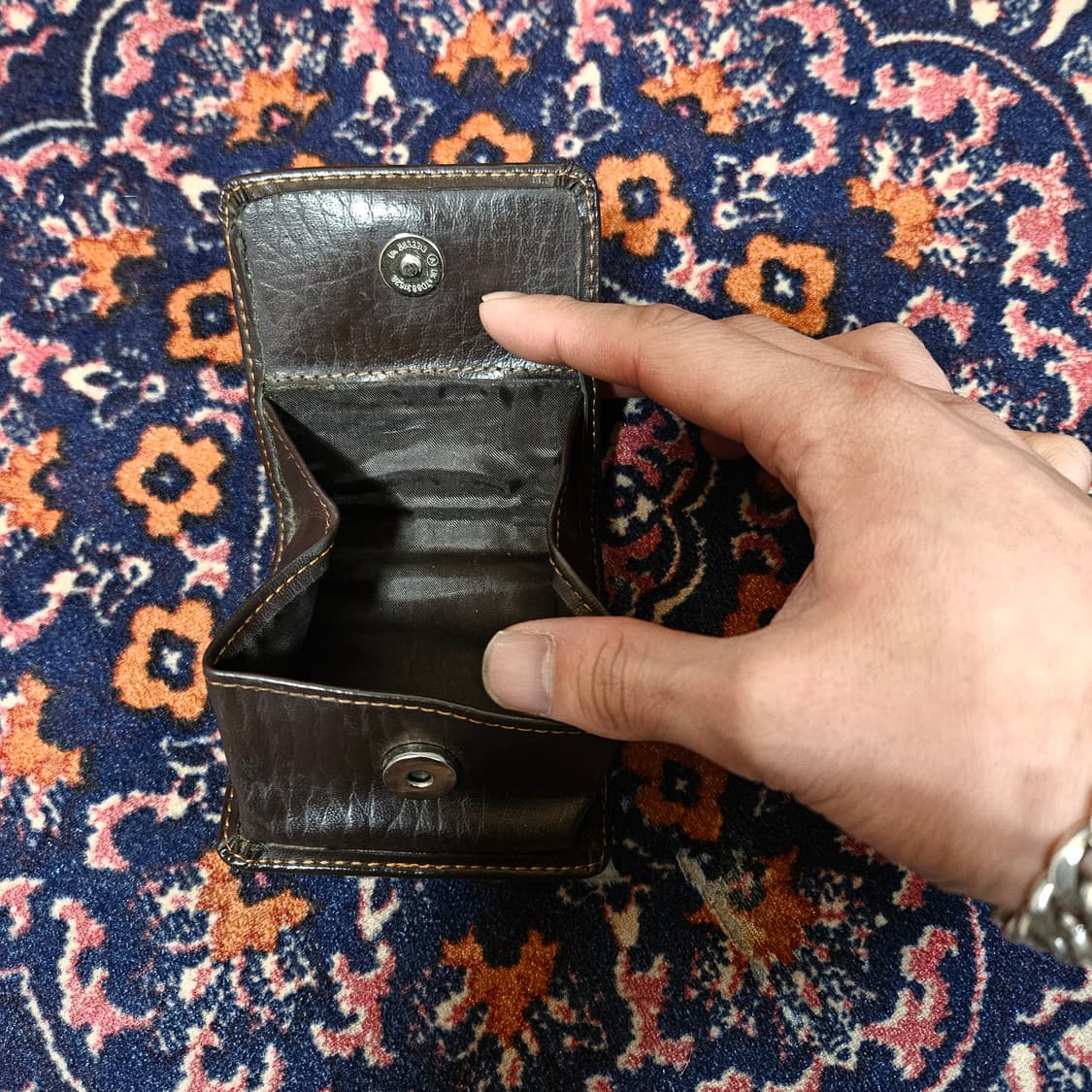 핸드메이드 브라운 가죽 코인 파우치  상품이미지6