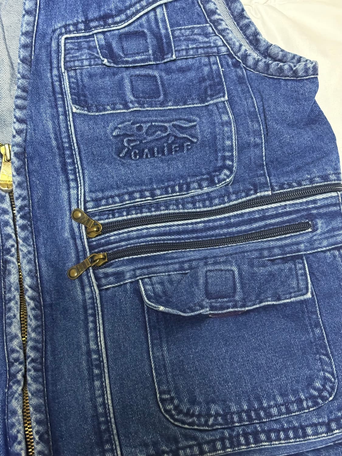 아메카지 워크웨어 데님 베스트 상품이미지3