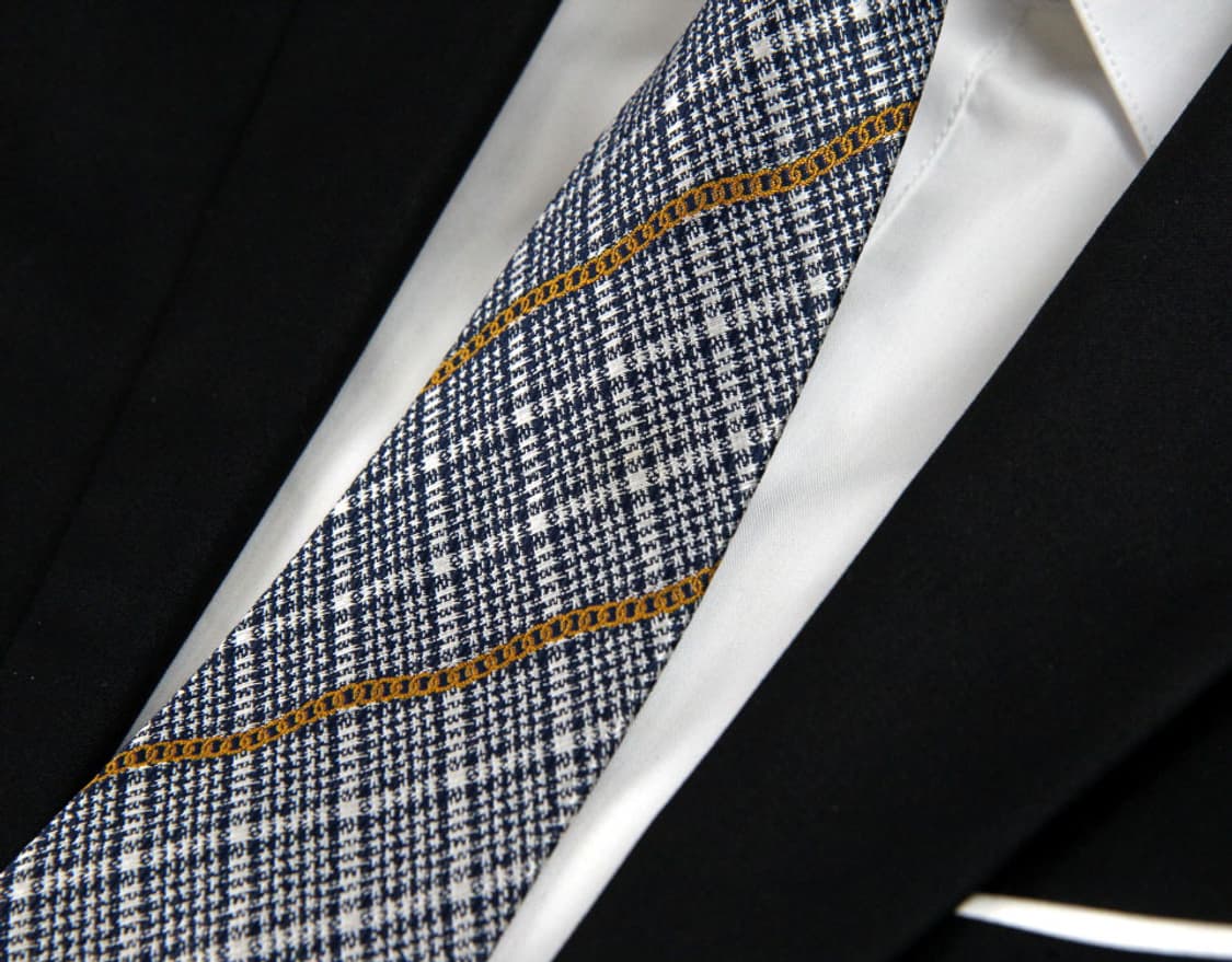 샤넬 9.2cm A+등급 샤넬 자수 체인 남자 명품 넥타이 상품이미지5