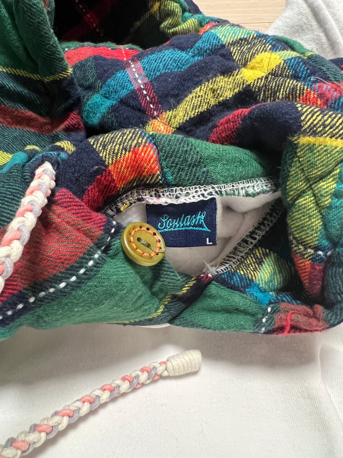 체크 레이어드 후드 맨투맨 / 보드복 이너 추천 / 캐주얼 스트릿 / L 상품이미지8