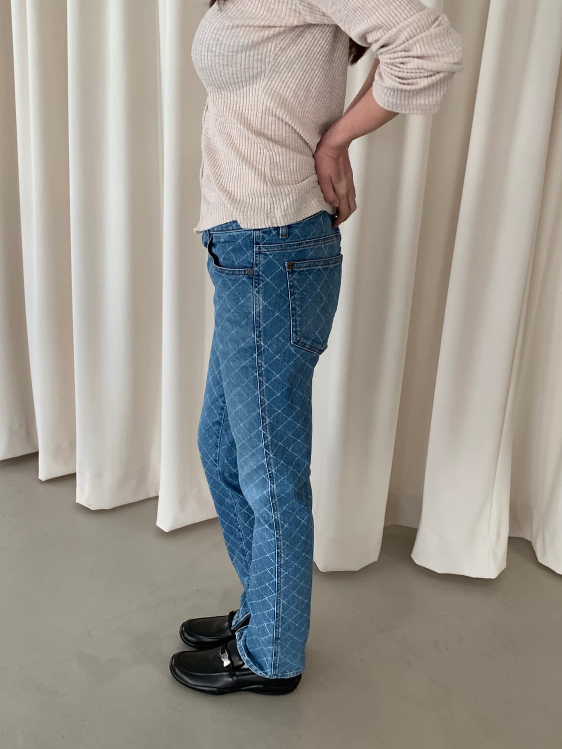 00's "Chanel" diamond pattern Jeans 상품이미지3