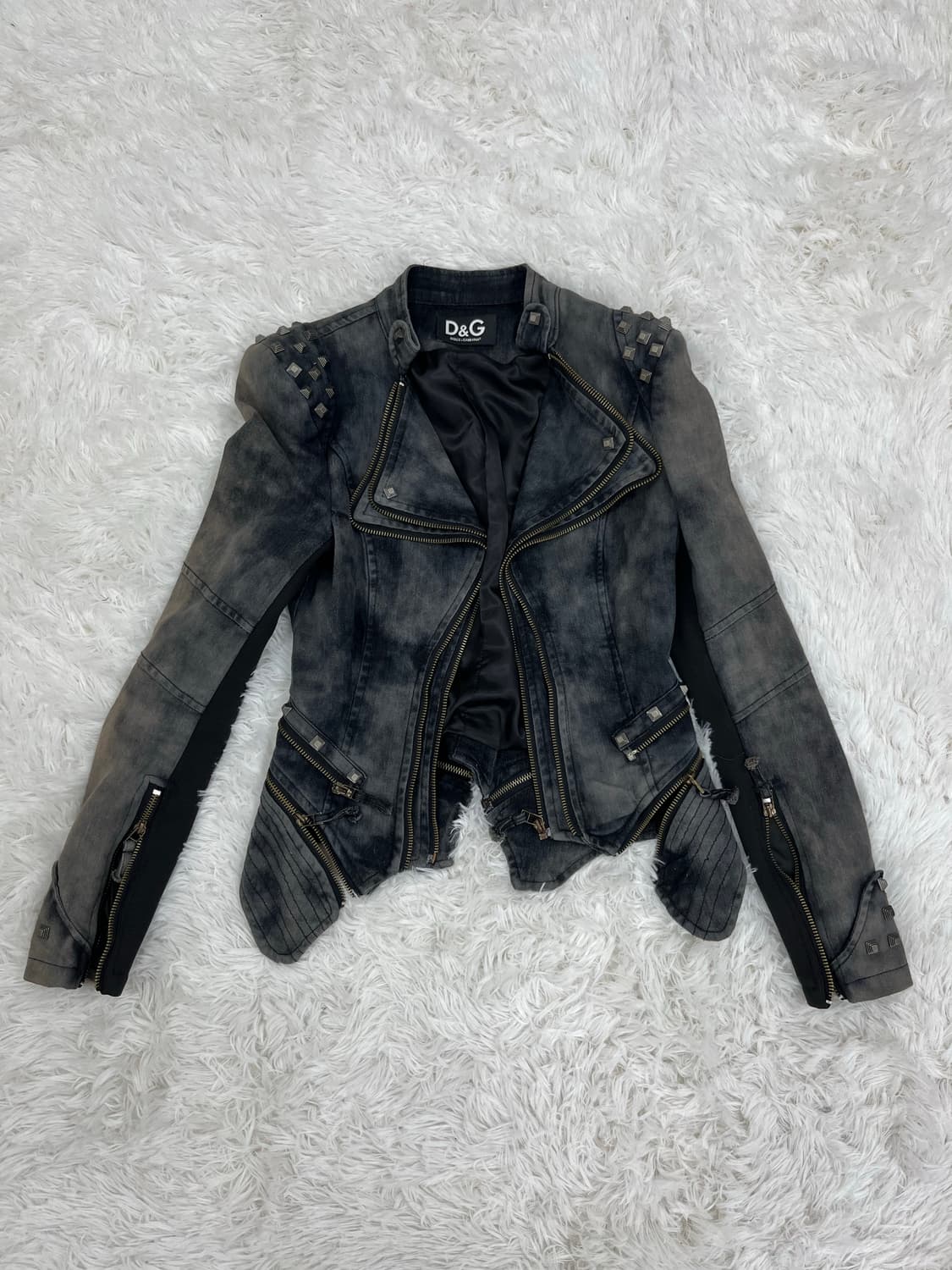 Y2K 그레이 데님 스터드 자켓 상품이미지9