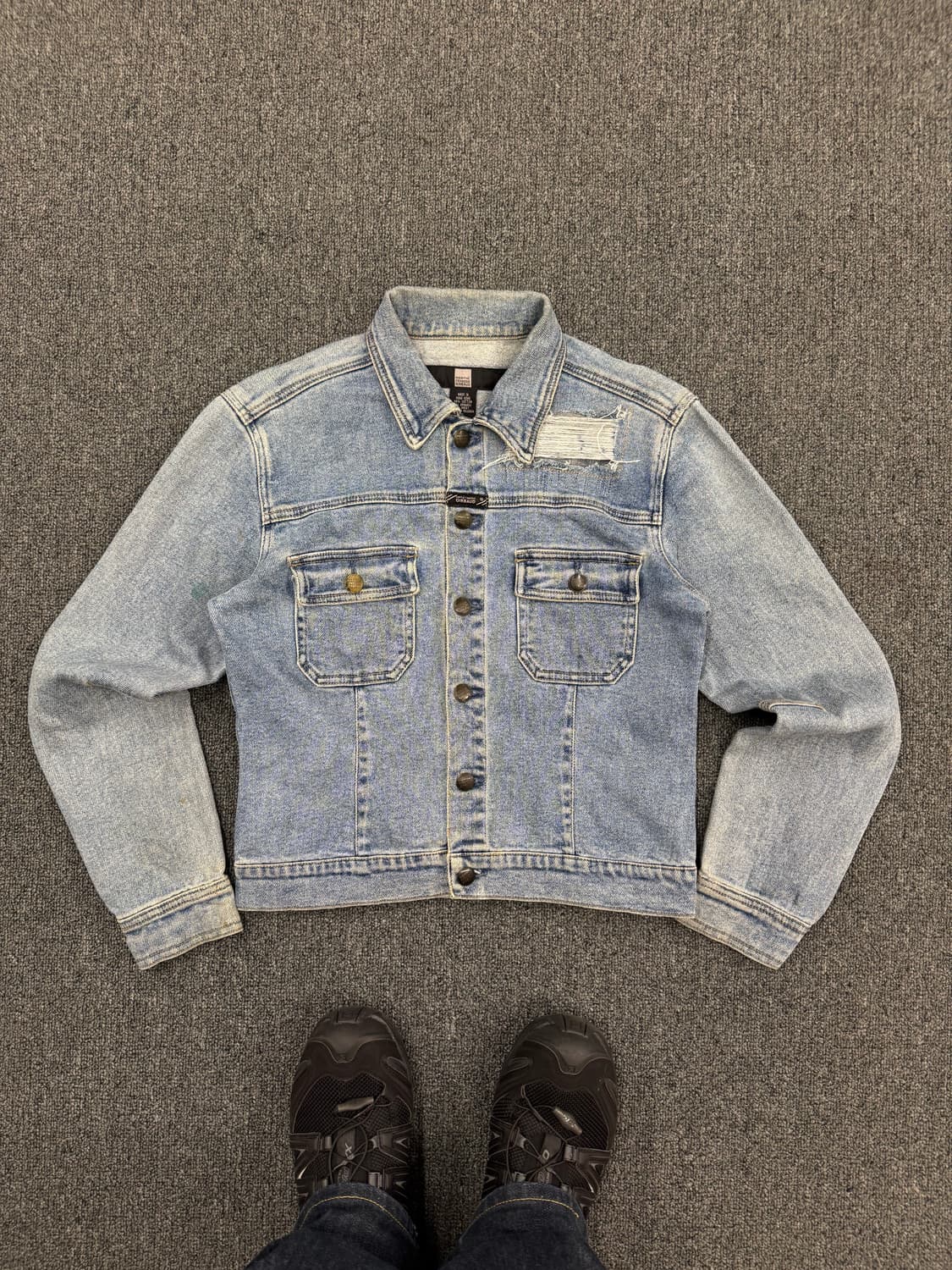 마리떼 프랑소와 저버 빈티지 여성 y2k 데미지 연청 데님자켓 상품이미지1