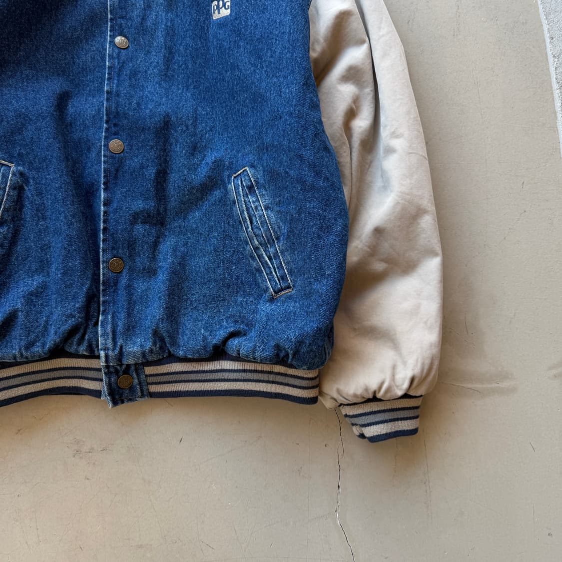 90s 기어 포 스포츠 데님 바시티 자켓 상품이미지3