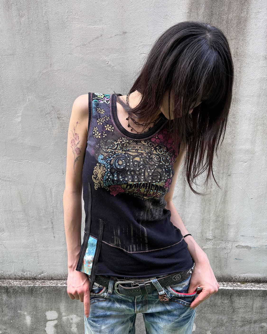 Skinny Minnie grunge sleeveless 상품이미지2