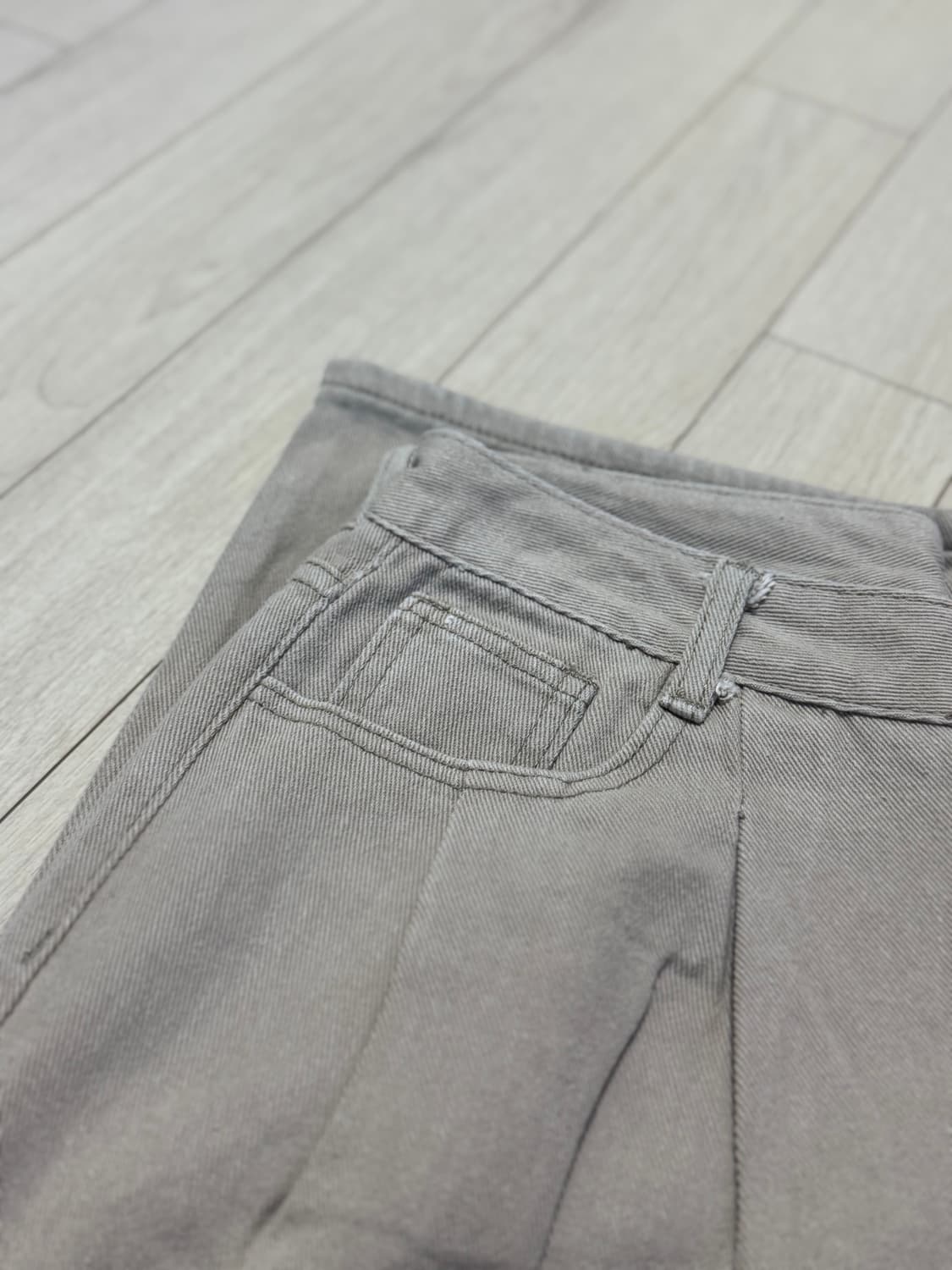 베이지 데님 와이드팬츠  상품이미지4