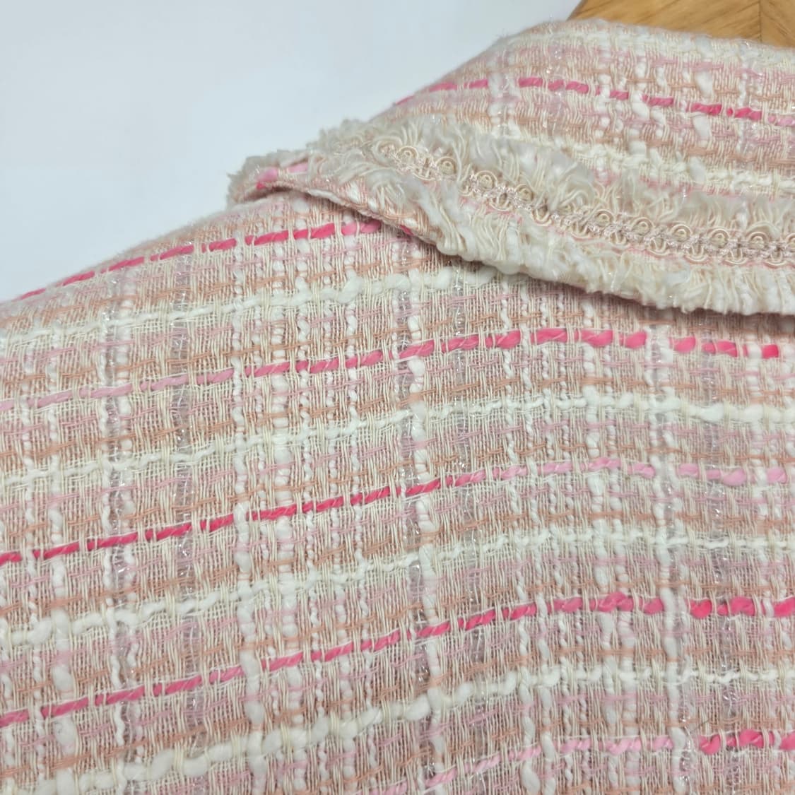 NAFNAF 파리 핑크 트위드 봄 코디 자켓 S 상품이미지6