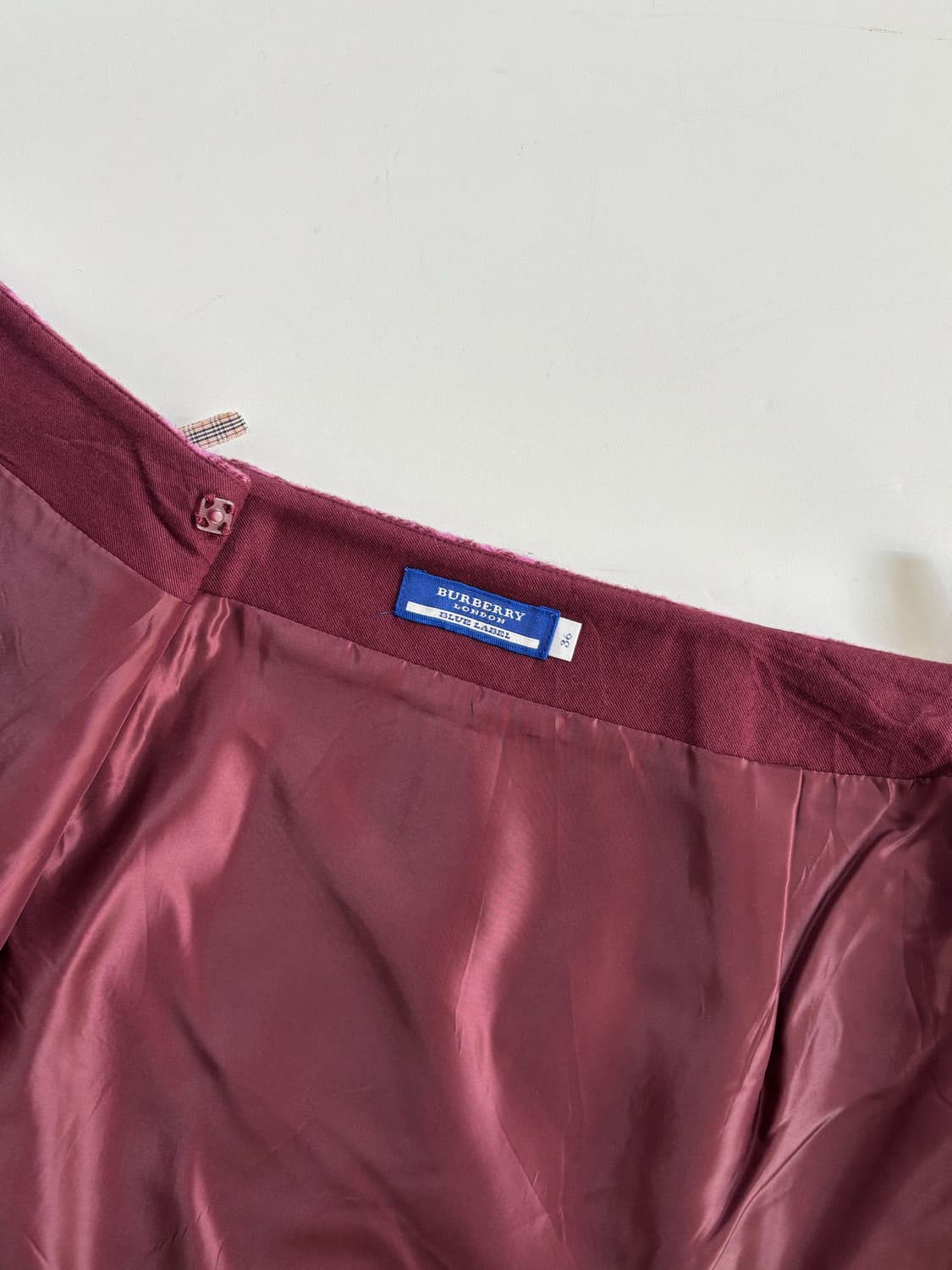 Burberry 버버리 블루 라벨 퍼플 체크 울 랩스커트  상품이미지7