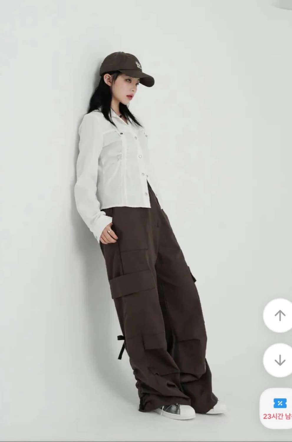 바이너리원 키미스 백셔링 리본 카고 파러슈트팬츠 상품이미지5