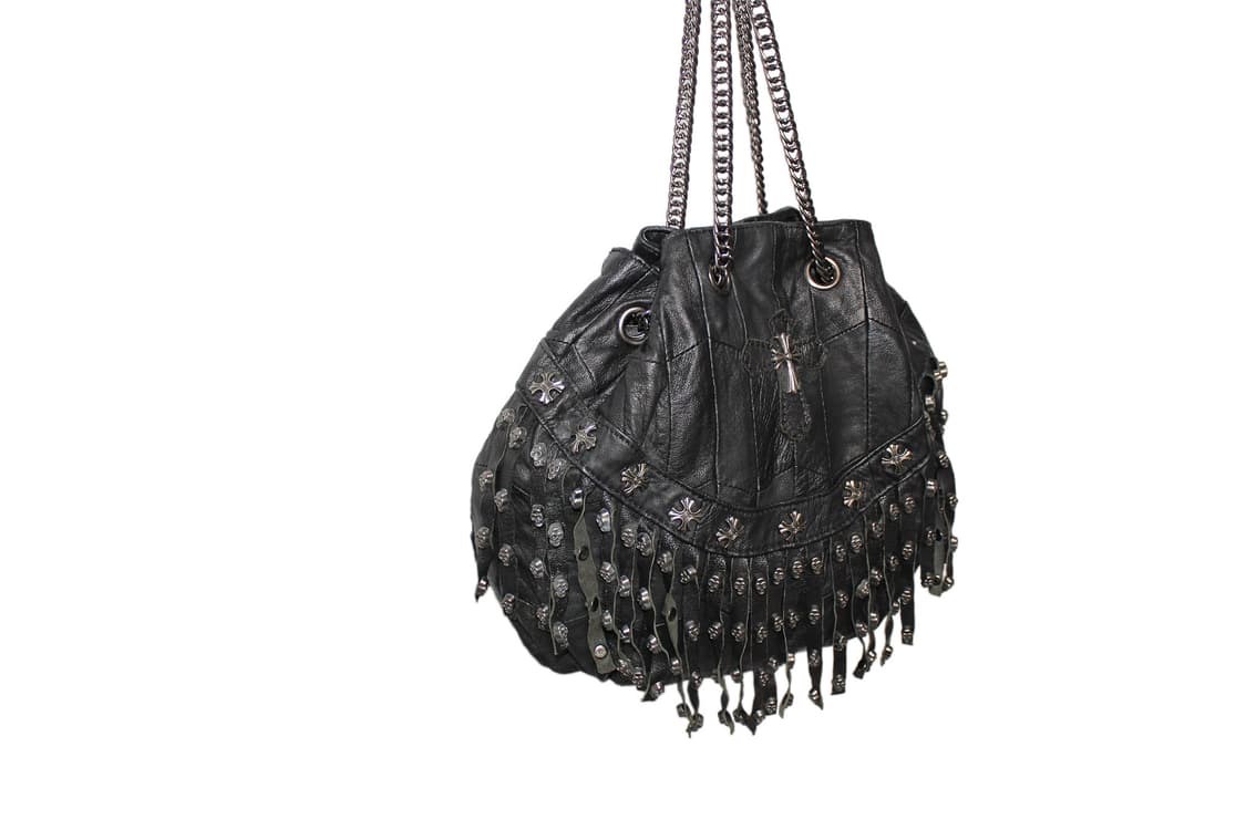 2000s JAPAN Skull Lamb Leather Chain Bag 상품이미지8