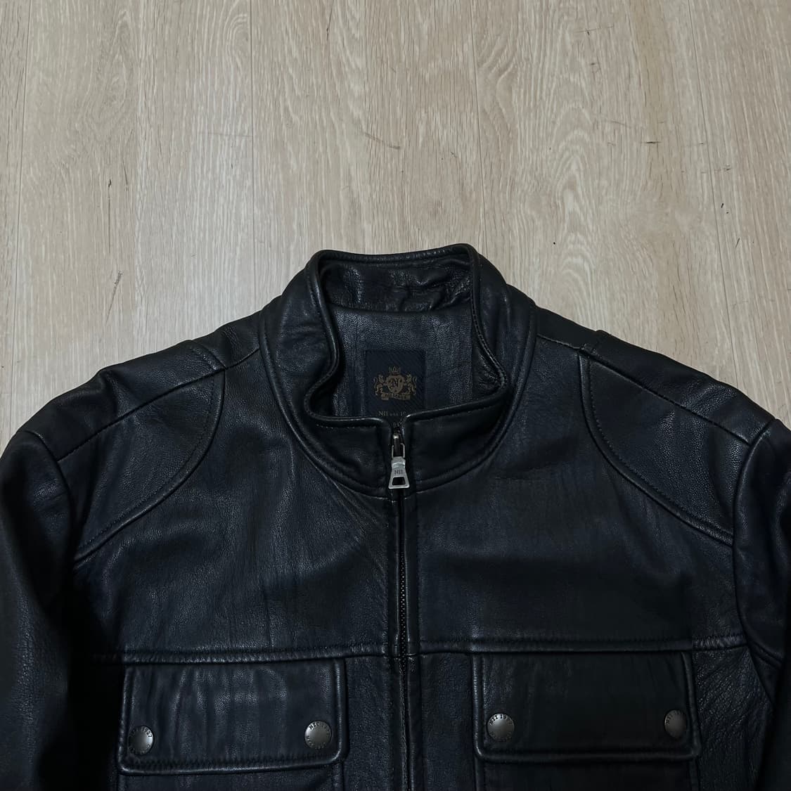 NII 남성 천연 양가죽 싱글 라이더 가죽자켓 M(95) 상품이미지5