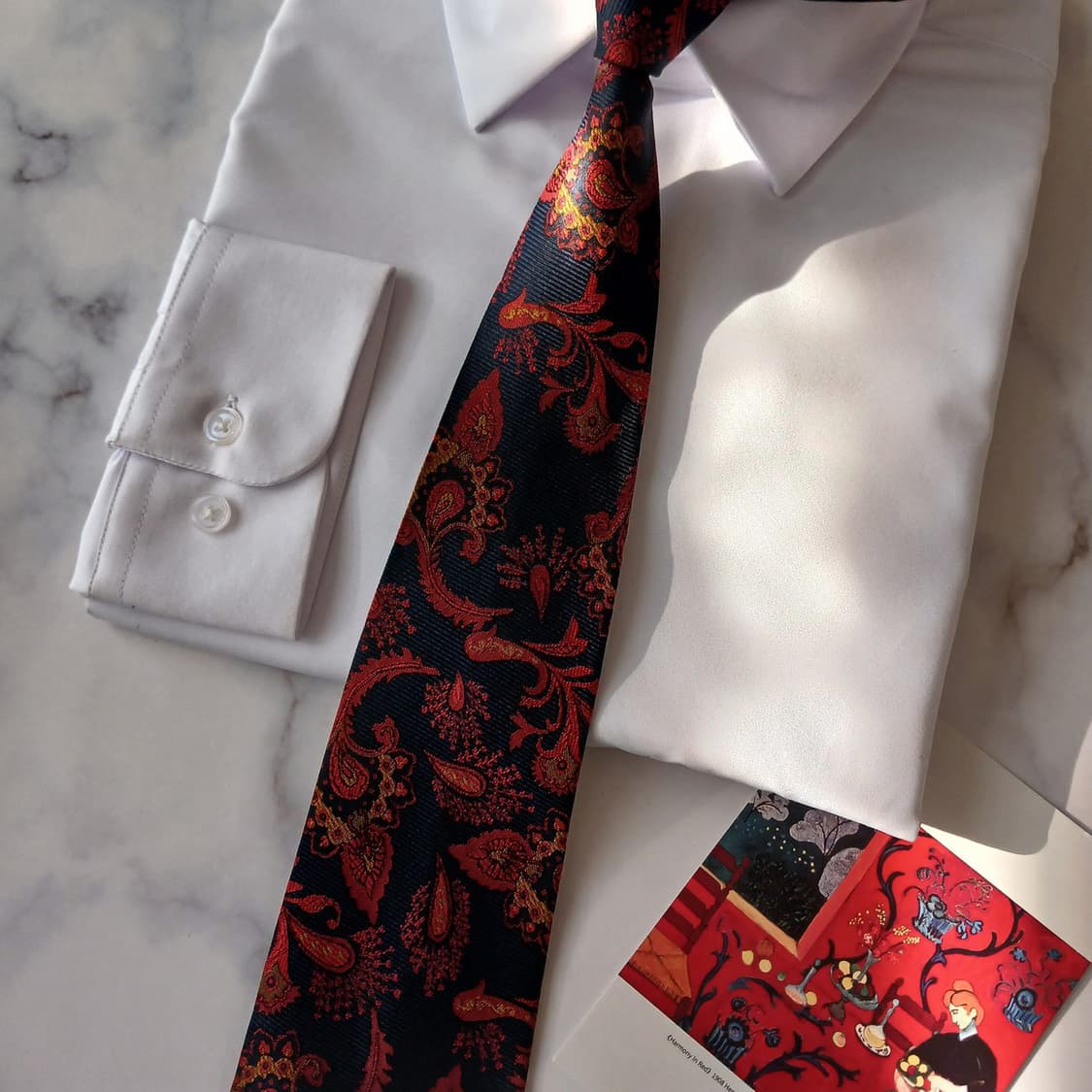 세루티 실크 네이비&레드 페이즐리 넥타이 9cm A등급 A19023
 상품이미지5