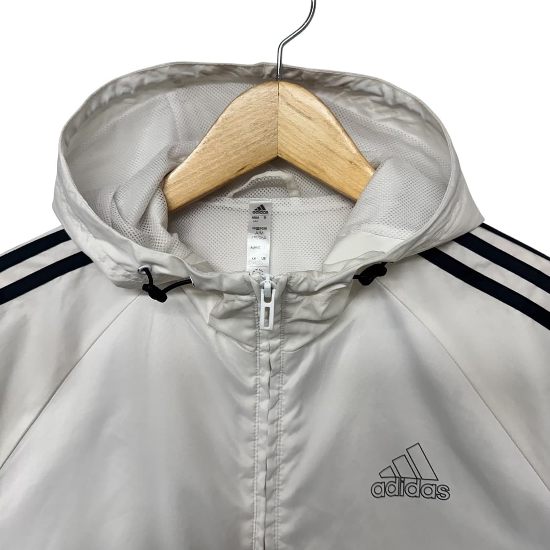 아디다스 3S 로고 바람막이자켓 흰검 상품이미지2