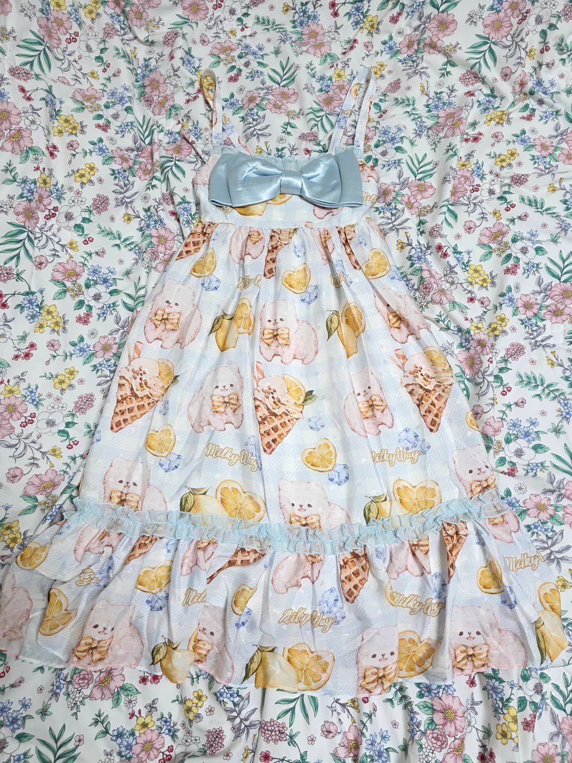 일본로리타계st MilkyWay 페어리 빅리본 코스프레 양산형 원피스 상품이미지4