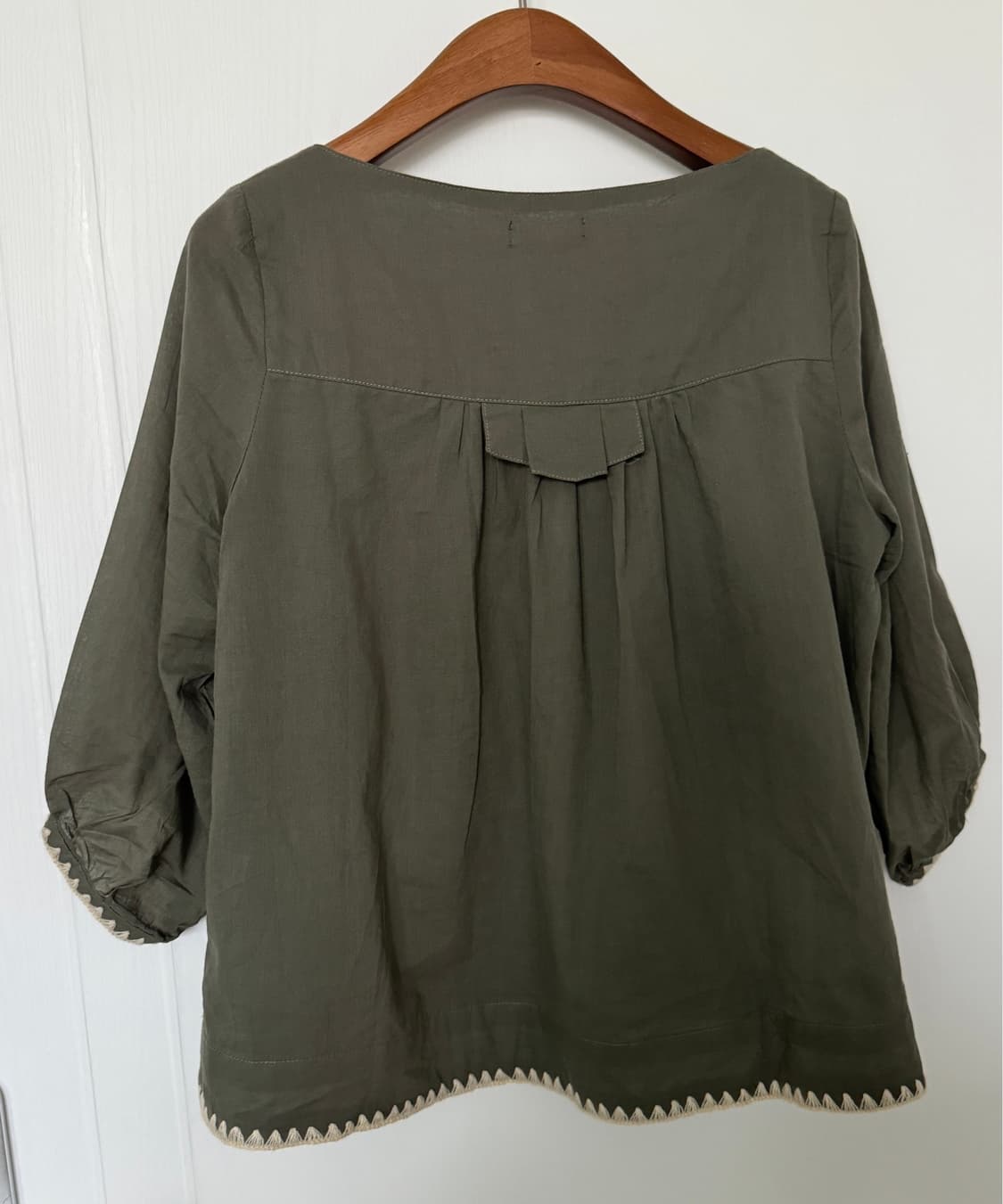 Khaki Tassel Trim Blouse 상품이미지3