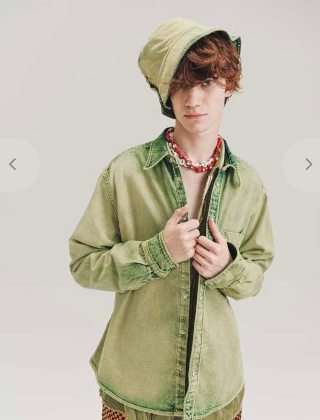 마르니 그린 톤 애시드 워시 데님 셔츠 (꼬르소꼬모 구매) 상품이미지1