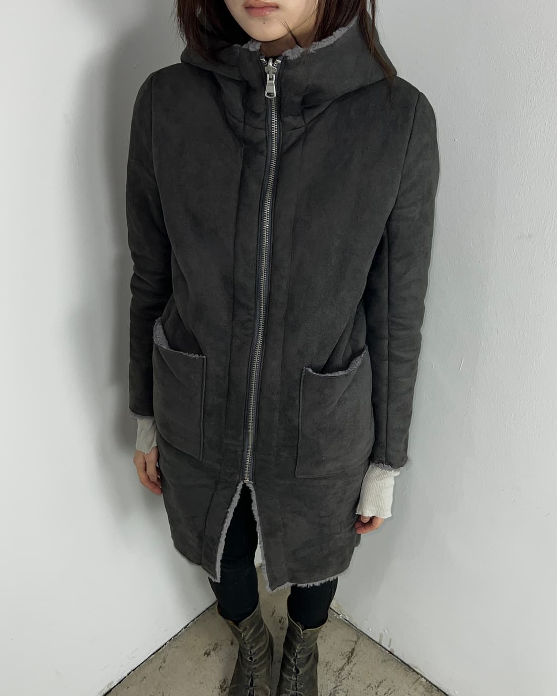 No ID 리버시블 무톤 코트 상품이미지2