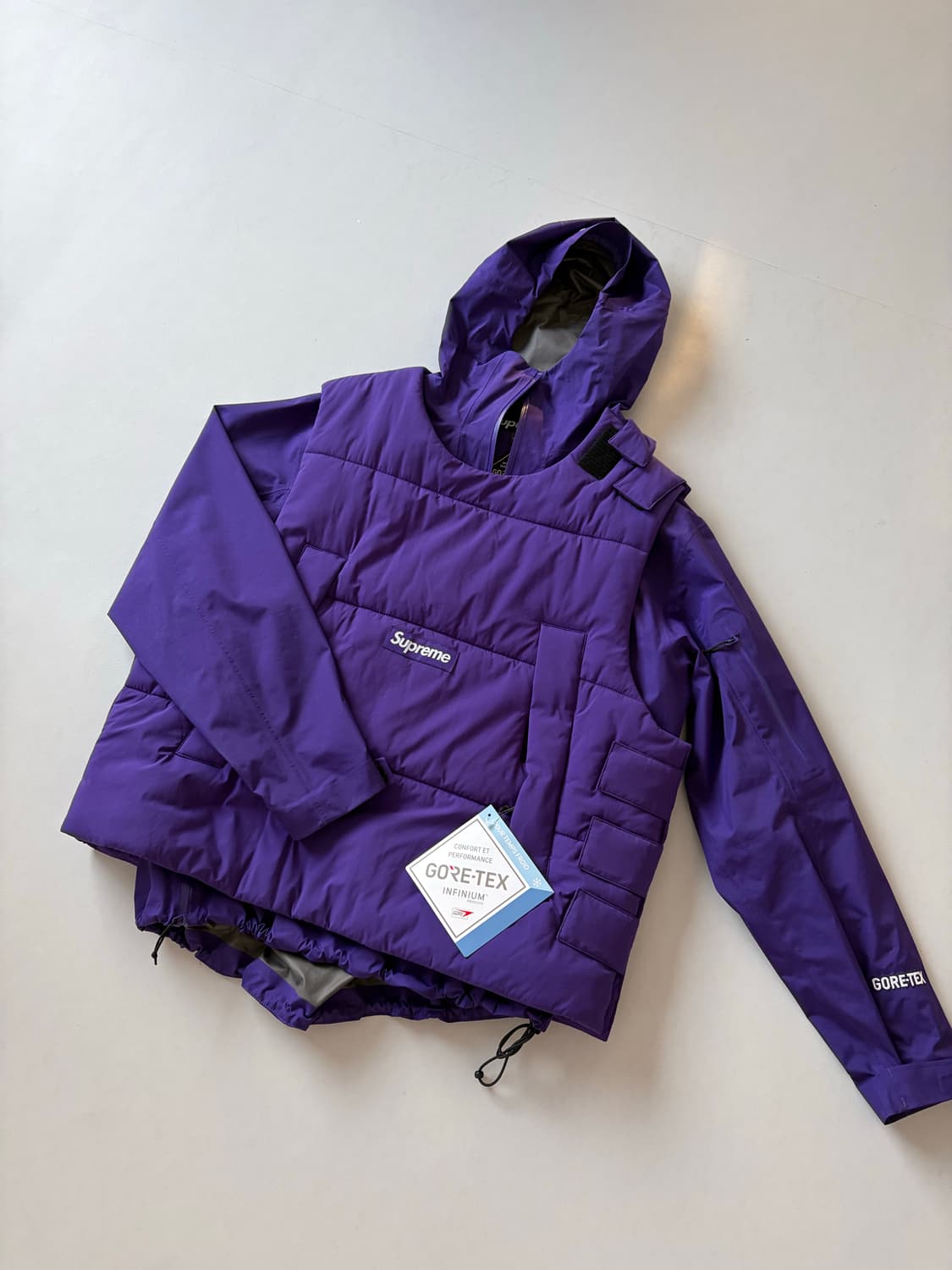 슈프림 투인원 고어텍스 쉘 + 윈드스토퍼 베스트 퍼플 L팔아요 상품이미지1