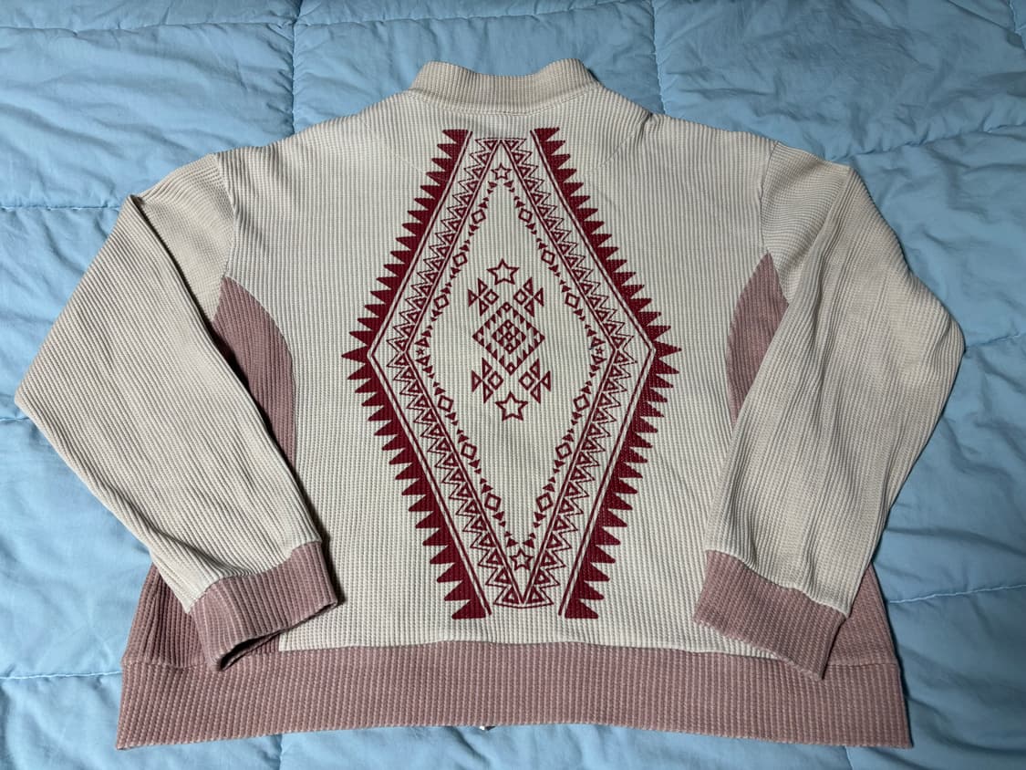 3) 웨스켄 아즈텍 와플 니트 집업 크림 상품이미지3