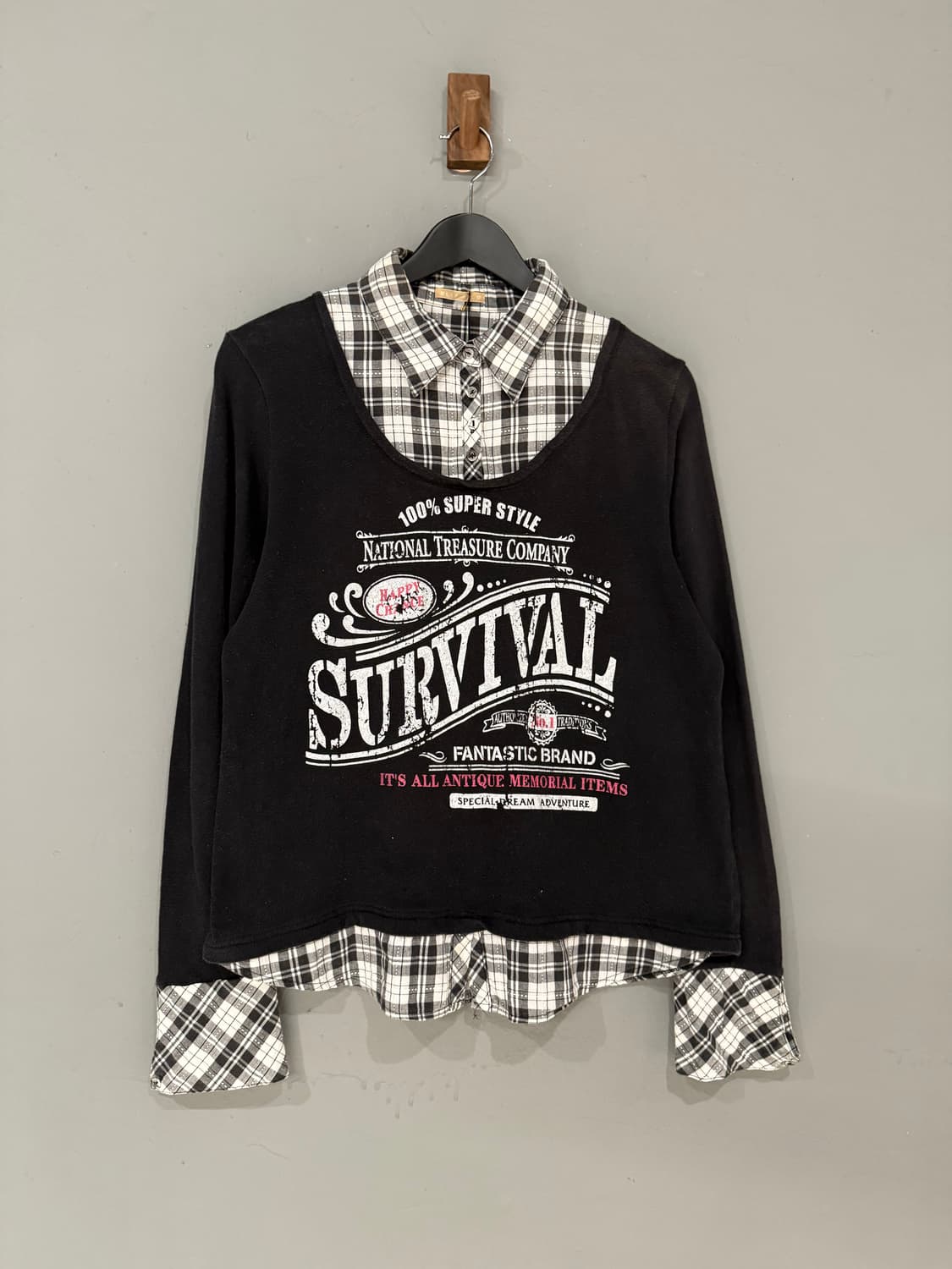 shirt layered detail lettering top 상품이미지4